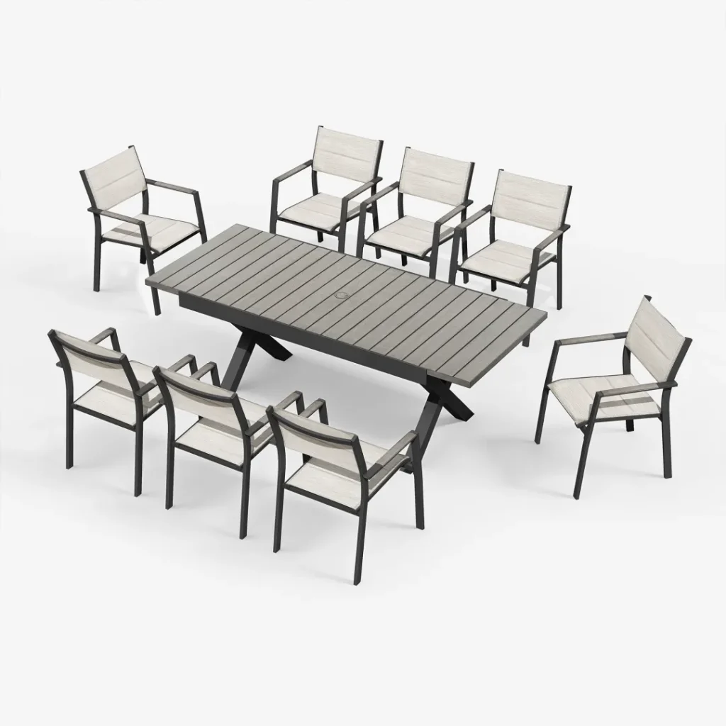9-Piece Expandable Outdoor Dining Set